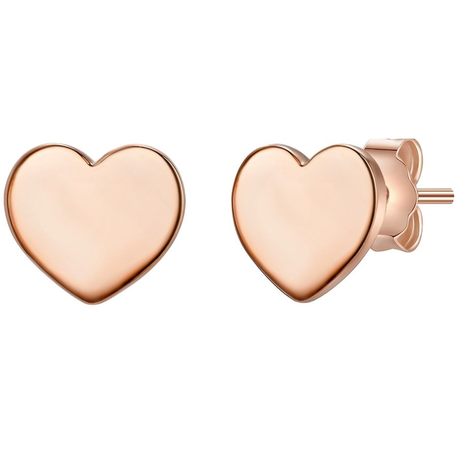 Lulu & Jane Ohrstecker Herz aus Messing in Roségold Ohrringe 1 ct Damen