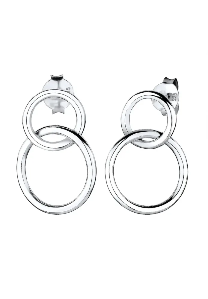 Elli Basic Kreis Geo Trend 925 Sterling Silber Ohrringe 1 ct Damen