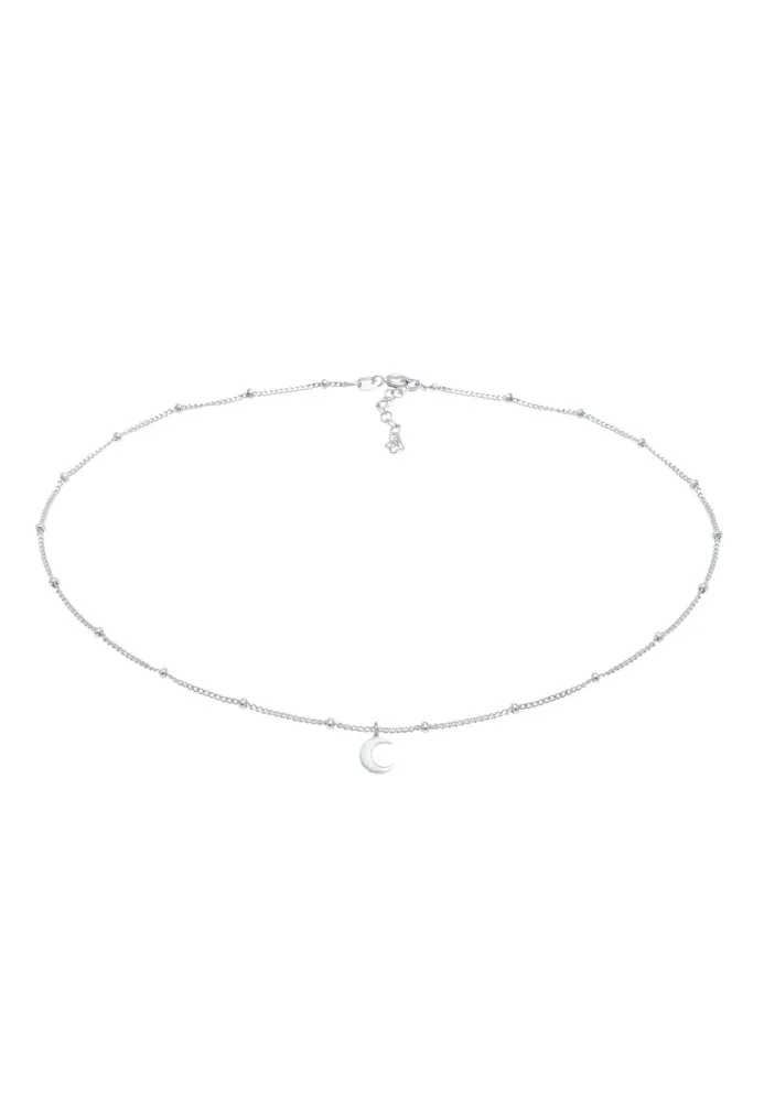 Elli Choker Kugelkette Halbmond Astro 925 Silber Ketten 1 ct Damen