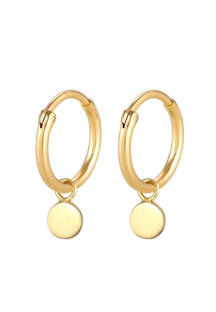 Elli - Ohrringe Creolen Plättchen, One Size, Gold