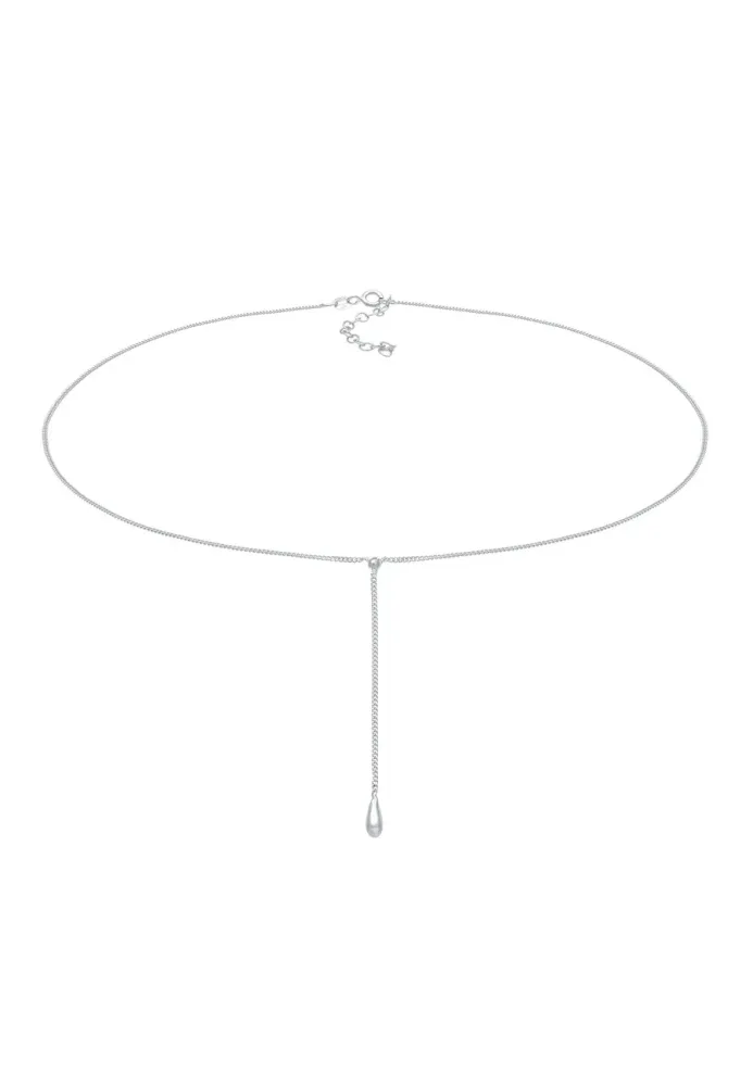 Elli Choker Y-kette Tropfen Kugel Boho 925 Silber Ketten 1 ct Damen