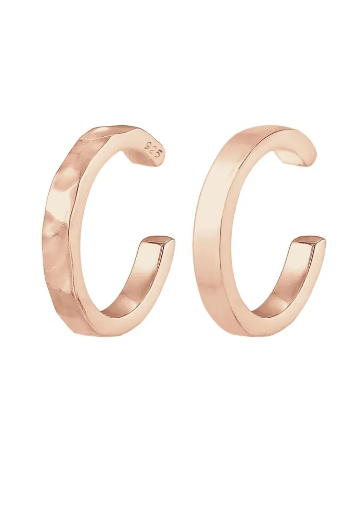 Elli - Ohrringe Earcuff Set, One Size, Goldrosa