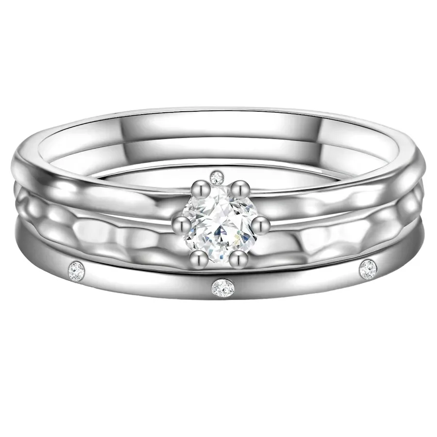 Glanzstücke München Ring Sterling Silber Zirkonia in Silber Ringe 1 ct Damen