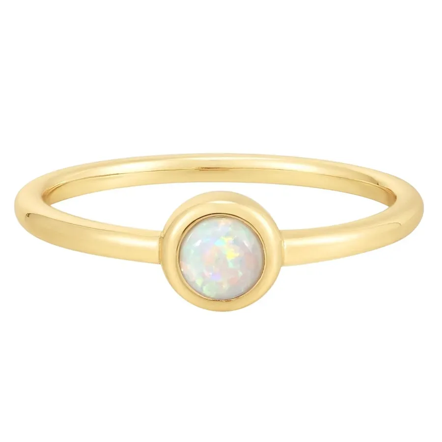 Glanzstücke München Ring aus Sterling Silber in Gelbgold mit Opal (synth.) Ringe 1 ct Damen