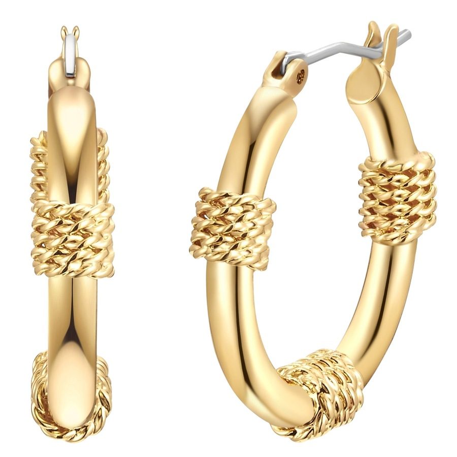 Lulu & Jane Creolen aus Metall in Gelbgold Ohrringe 1 ct Damen
