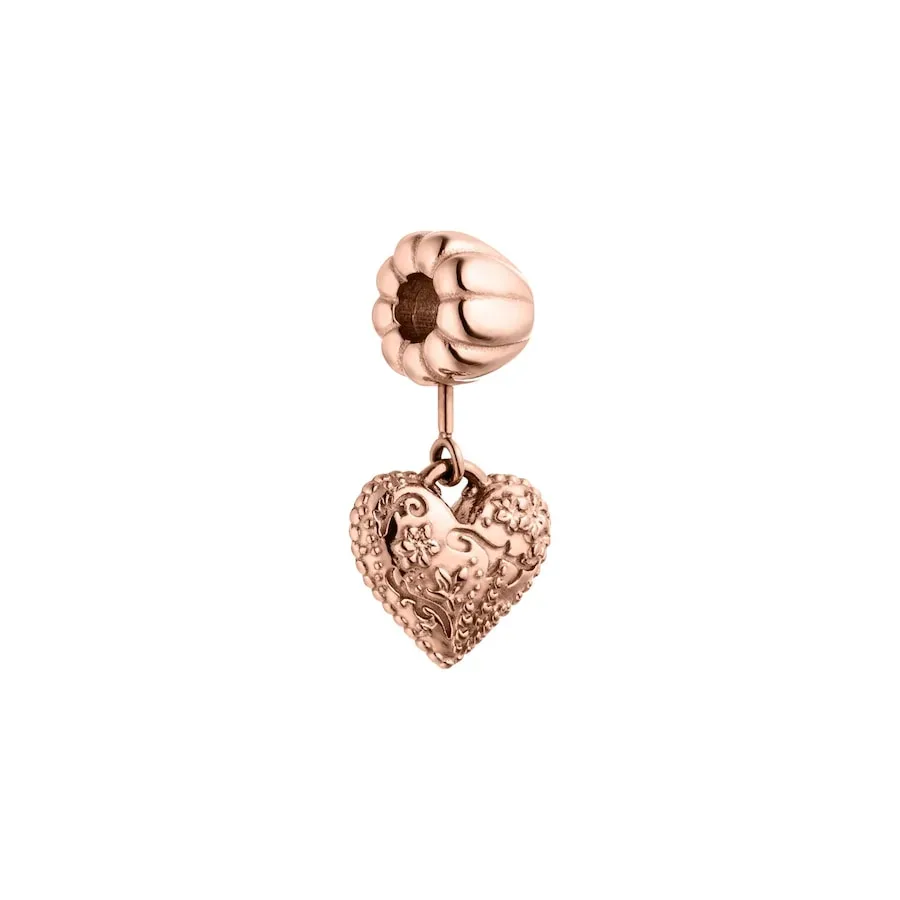 Purelei LEI Vintage Heart Charm 100% Edelstahl Charms & Anhänger 1 ct Hellbraun