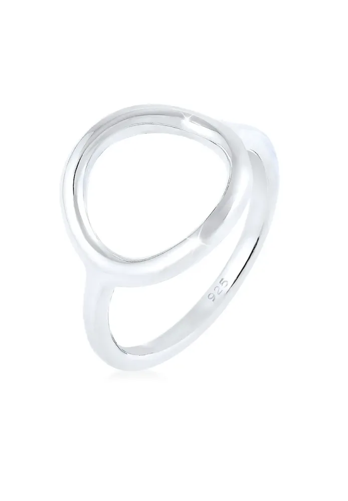 Elli Kreis Rund Geo Statement 925 Sterling Silber Ringe 1 ct Damen