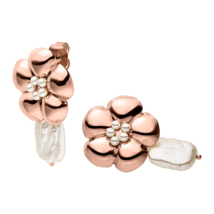 Purelei Floral Pearly Ohrringe 100% Edelstahl 1 ct Hellbraun
