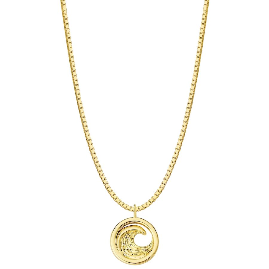 Glanzstücke München Halskette Welle aus Sterling Silber in gelbgold Ketten 1 ct Damen