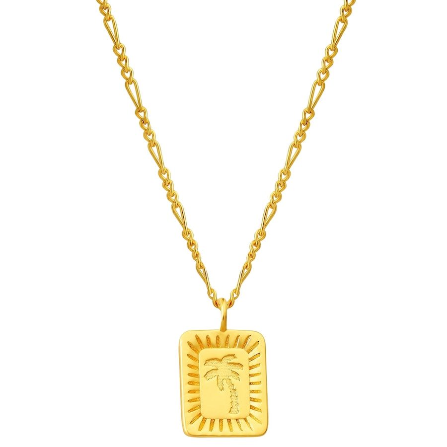 Glanzstücke München Halskette Palme aus Sterling Silber in gelbgold Ketten 1 ct Damen