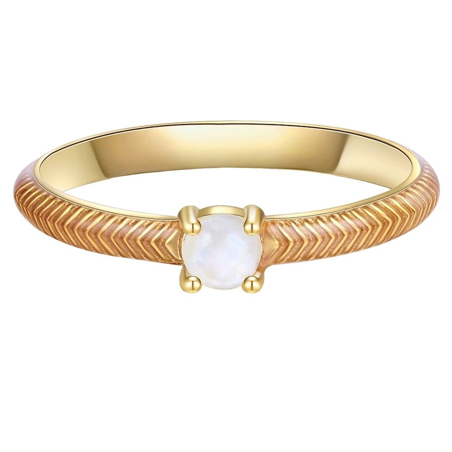 Glanzstücke München Ring Sterling Silber Mondstein in Gelbgold Ringe 1 ct Damen