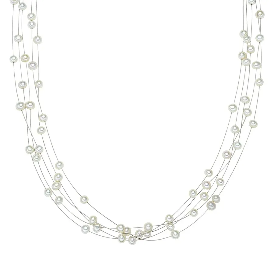 Valero Pearls Perlen-Kette aus Sterling Silber in silber mit Süßwasser-Zuchtperle Ketten 1 ct Damen