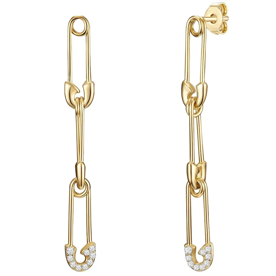 Glanzstücke München - Ohrhänger Sicherheitsnadel, 52mm, Gold