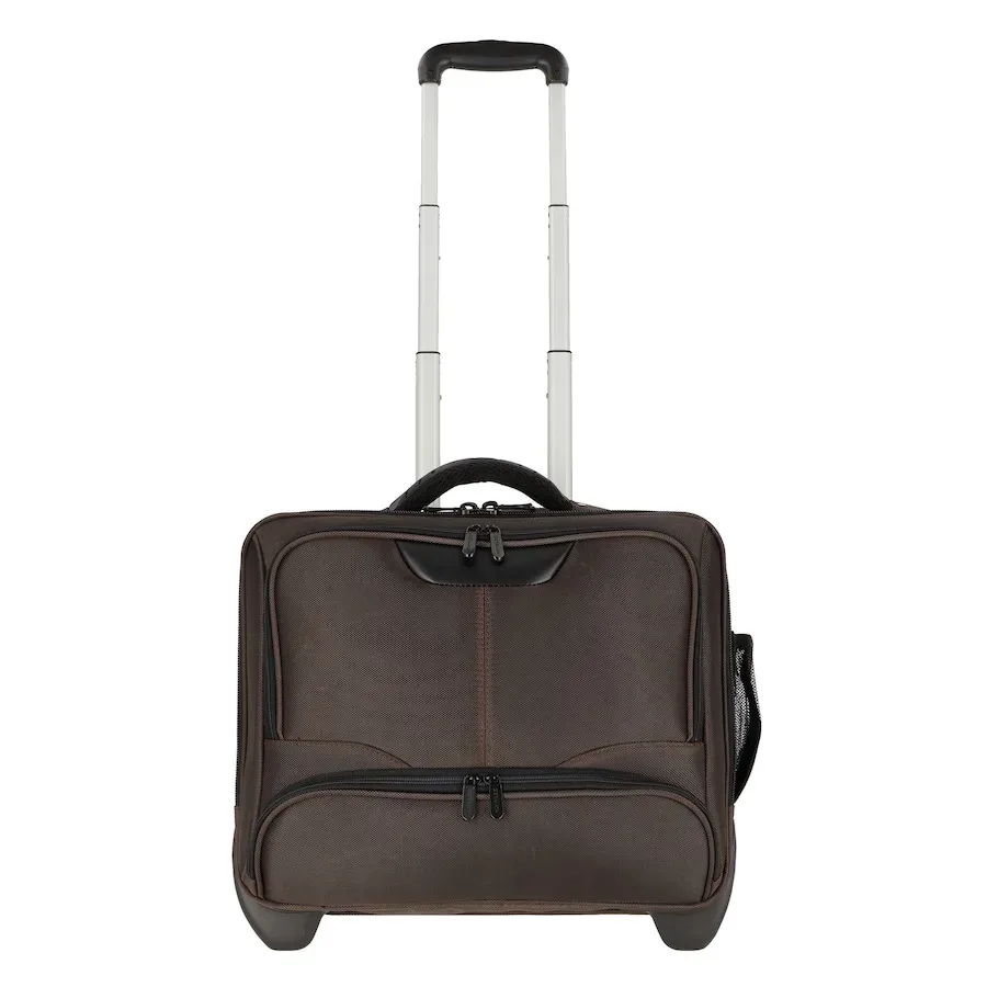 Dermata Lederwaren - Business Trolley 47cm aus Nylon, One Size, Braun