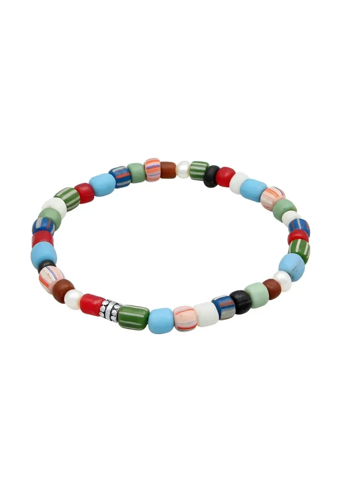 KUZZOI Glas Beads Bunt Süßwasserperlen 925 Silber Herrenschmuck 1 ct Herren