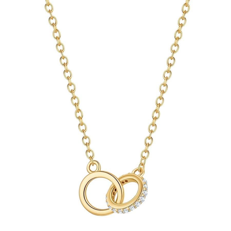 Glanzstücke München Halskette aus Sterling Silber in gelbgold mit Zirkonia Ketten 1 ct Damen