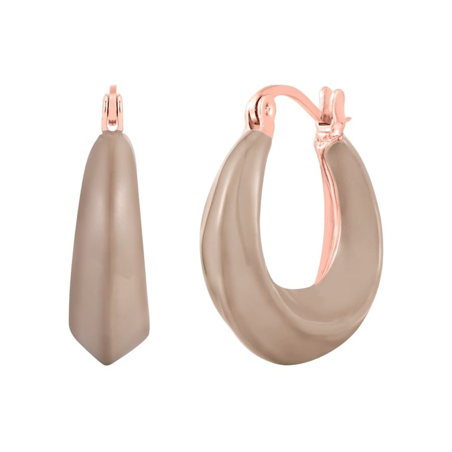 Yokoamii Creolen aus Messing in Roségold Ohrringe 1 ct Damen
