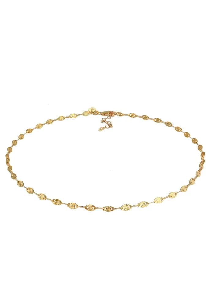 Elli PREMIUM Choker Plättchen Vintage Stern Look 925 Silber Ketten 1 ct Damen