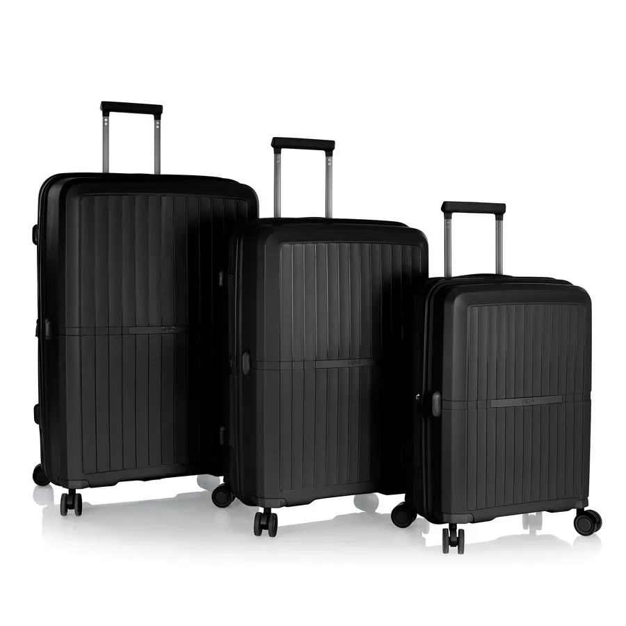 Heys AirLite 4 Rollen Kofferset 3-teilig mit Dehnfalte Reisetaschen 1 ct Schwarz Herren