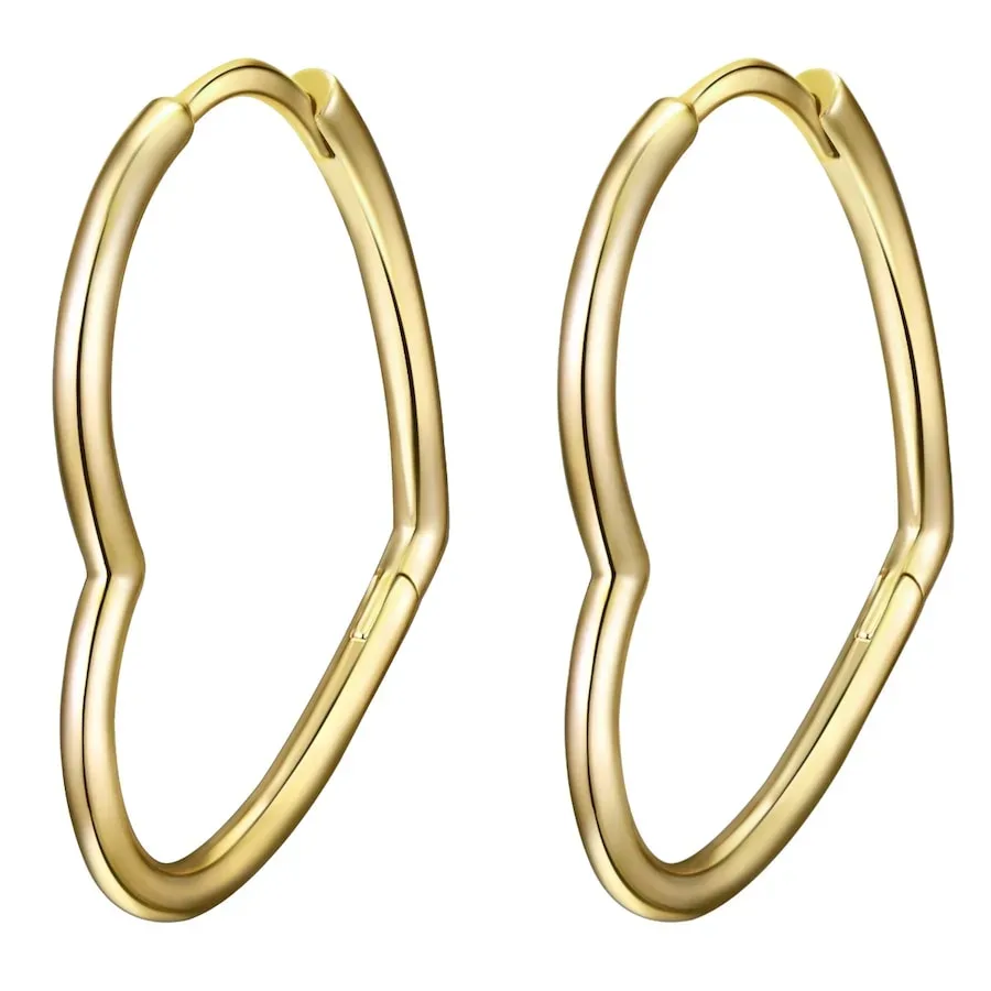 Glanzstücke München Creolen Herz aus Sterling Silber in gelbgold Ohrringe 1 ct Damen