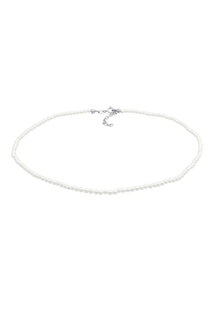 Elli Choker Muschelkernperlen 925 Silber Ketten 1 ct Damen