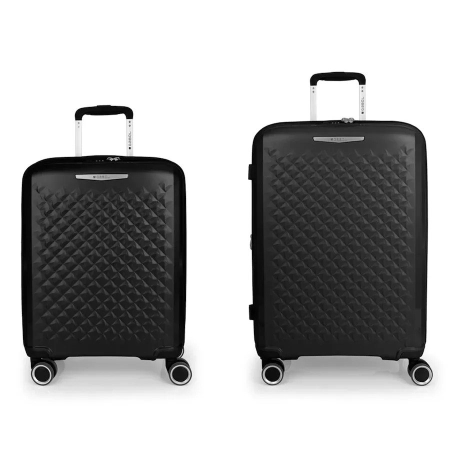 Gabol Queens 4 Rollen Kofferset 2-teilig mit Dehnfalte Reisetaschen 1 ct Schwarz Herren