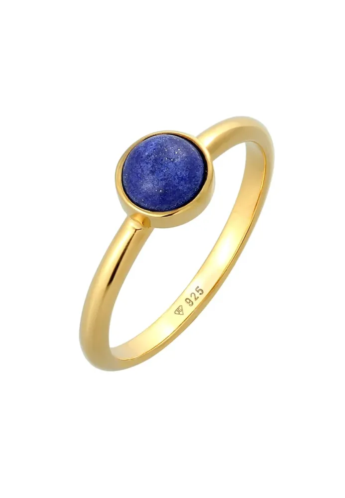 Elli PREMIUM Lapis Lazuli Edelstein Solitär 925 Silber Ringe 1 ct Damen
