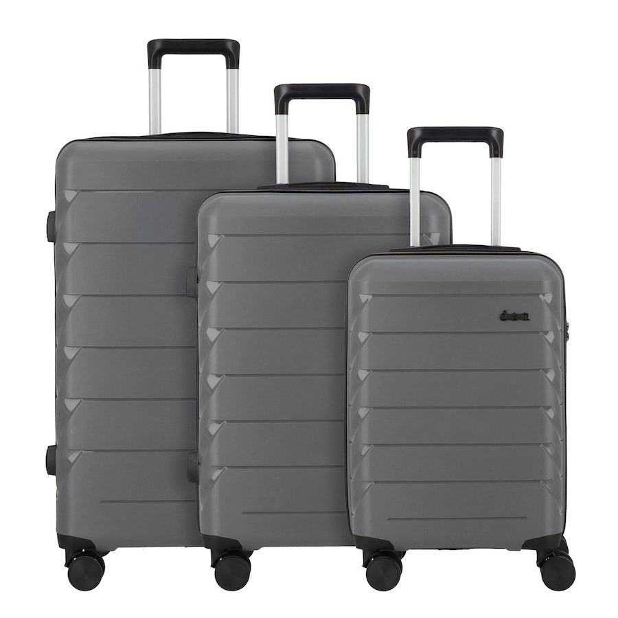 d & n Travel Line 4100 4 Rollen Kofferset 3-teilig Reisetaschen 1 ct Grau Herren