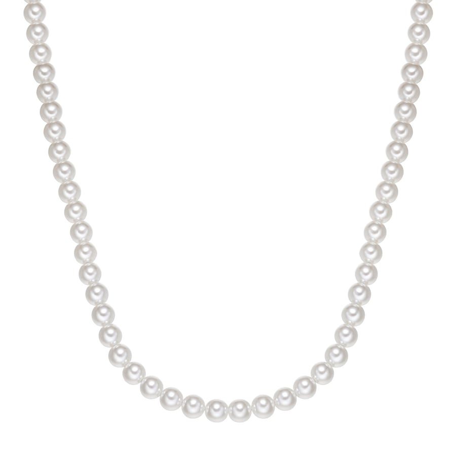 True Rebels Perlen-Kette aus Edelstahl in Schwarz mit Perle (synth.) Ketten 1 ct Herren