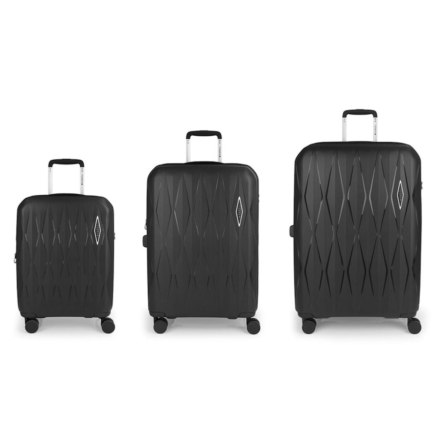 Gabol Infinity 4 Rollen Kofferset 3-teilig mit Dehnfalte Reisetaschen 1 ct Schwarz Herren