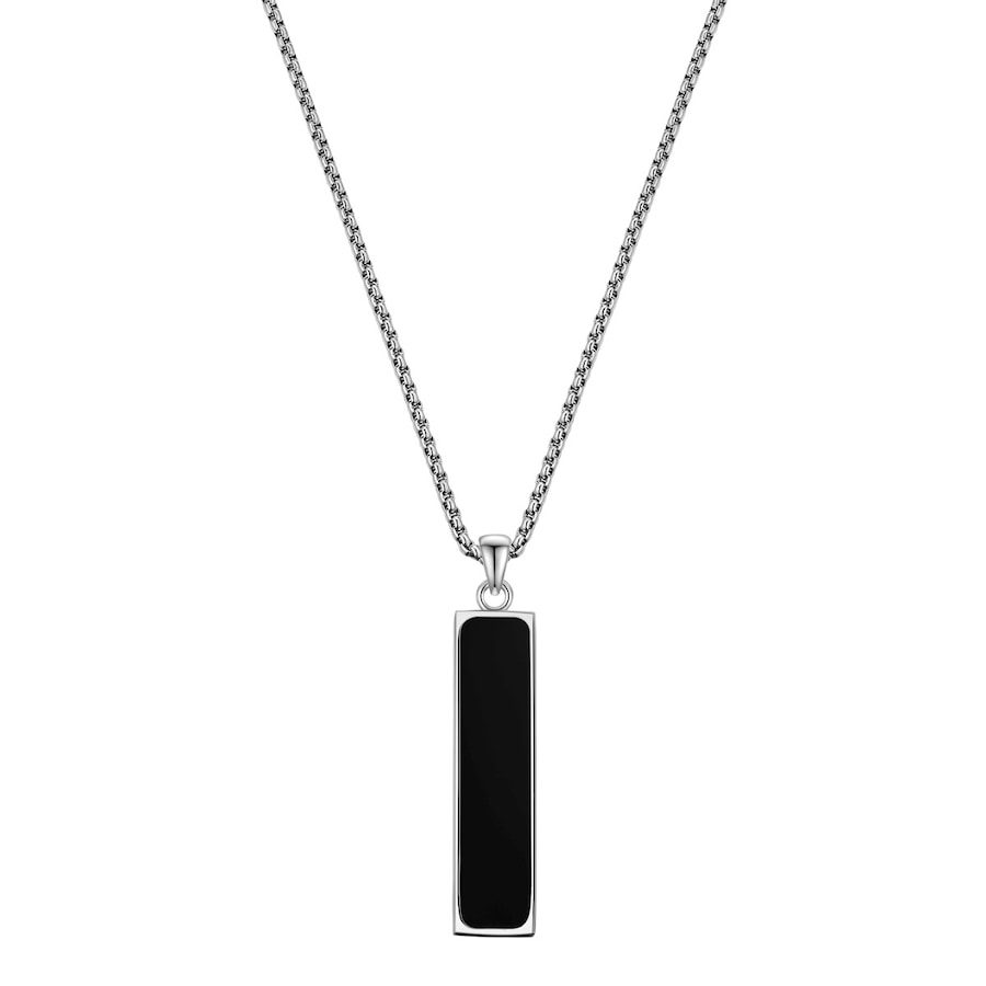 True Rebels Halskette aus Edelstahl in Silber mit Achat Ketten 1 ct Herren