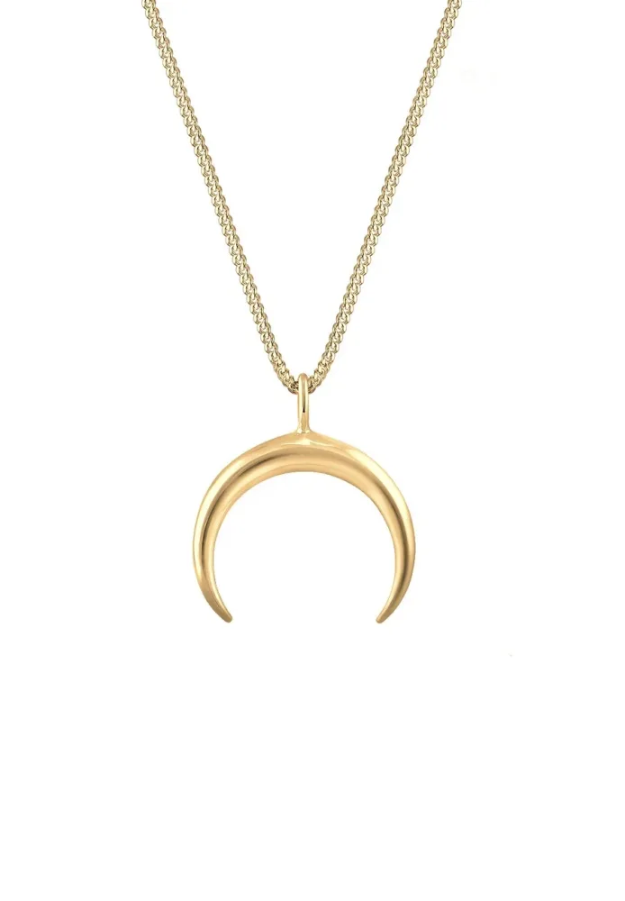 Elli - Halskette Halbmond Anhänger, 45cm, Gold
