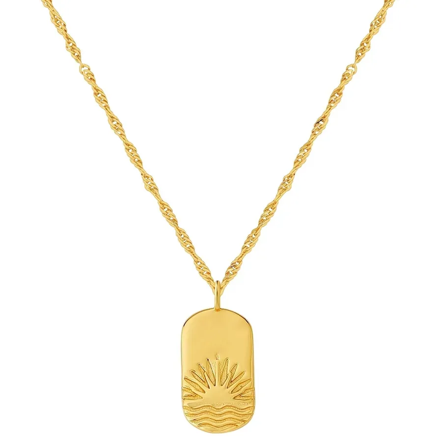 Glanzstücke München Halskette Sonnenuntergang aus Sterling Silber in gelbgold Ketten 1 ct Damen