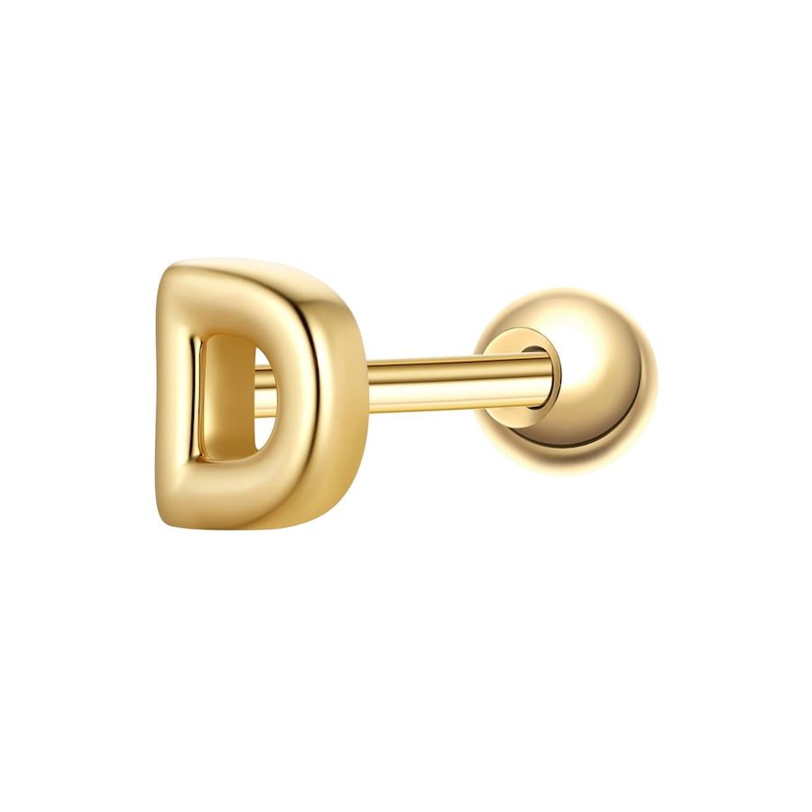 Glanzstücke München Piercing Buchstabe D aus Sterling Silber in gelbgold Ohrringe 1 ct Damen