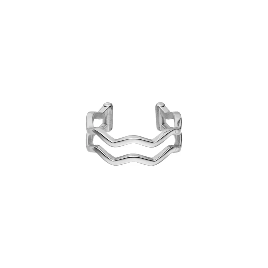 Purelei Waves Ring 100% Edelstahl Ringe 1 ct Grau