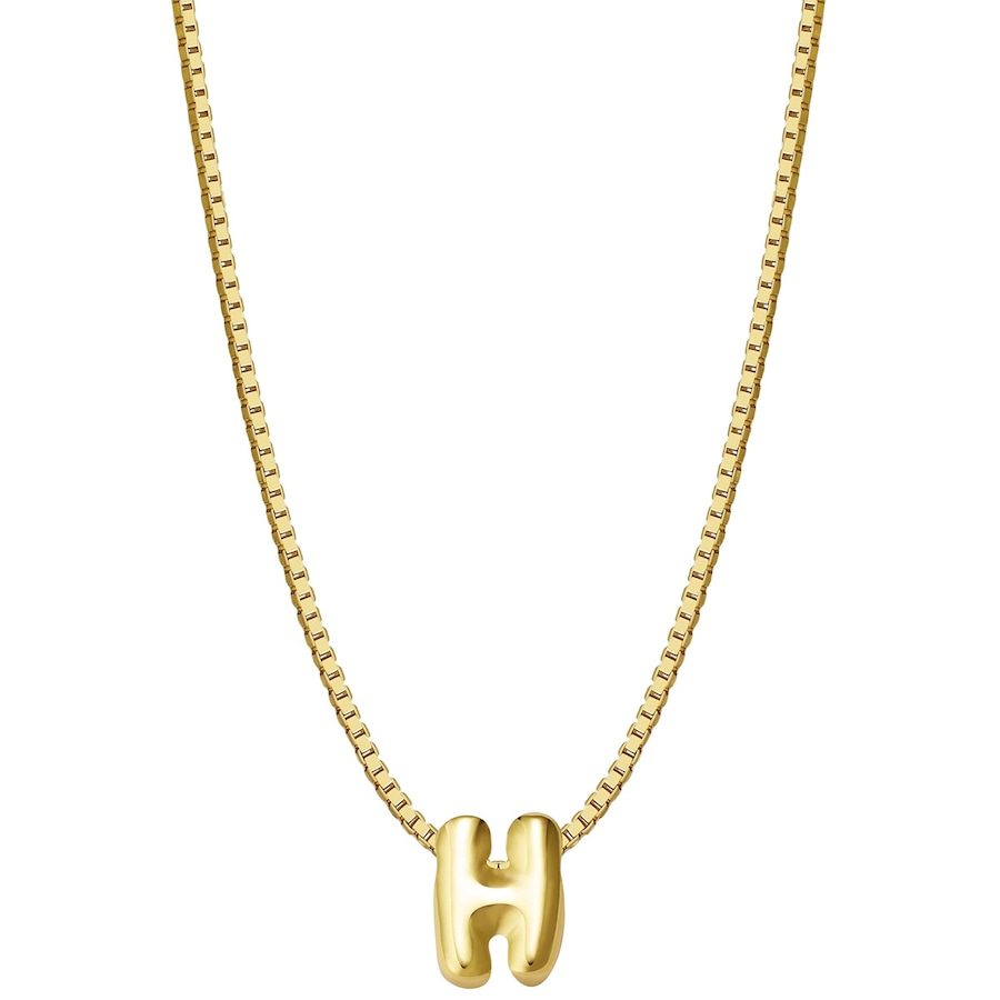 Glanzstücke München Halskette Buchstabe H aus Sterling Silber in gelbgold Ketten 1 ct Damen