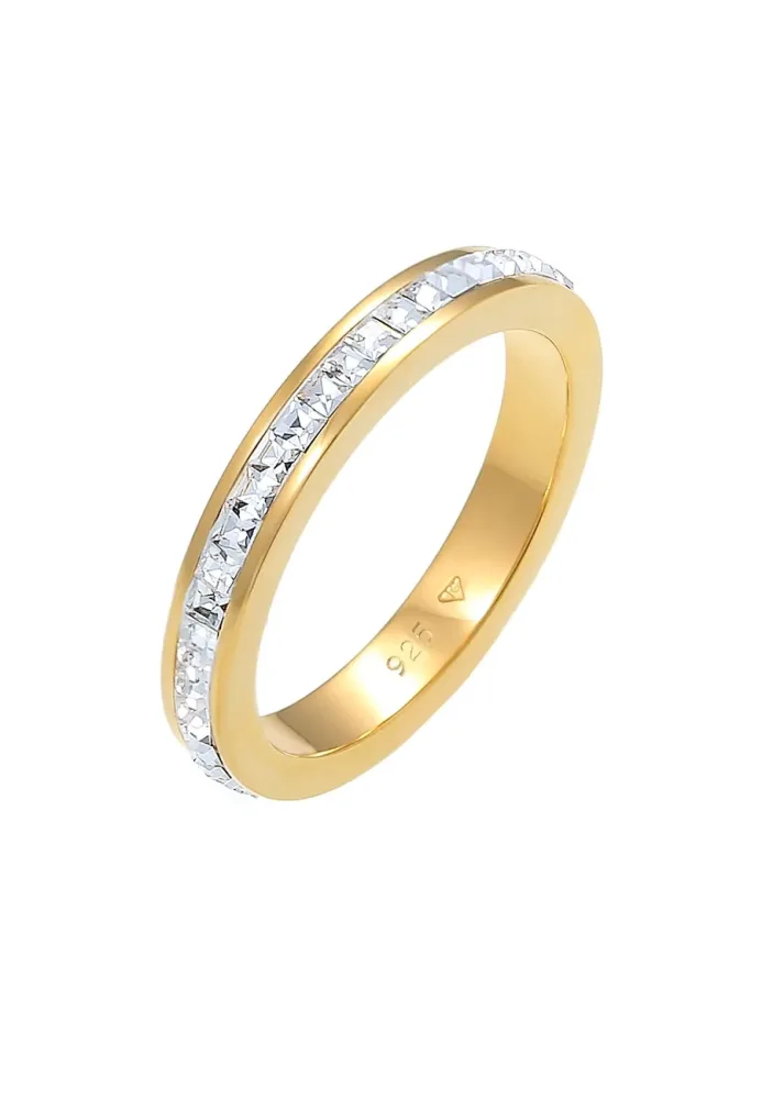 Elli PREMIUM Bandring Geo 925 Silber, mit Kristallen von Swarovski® Ringe 1 ct Damen