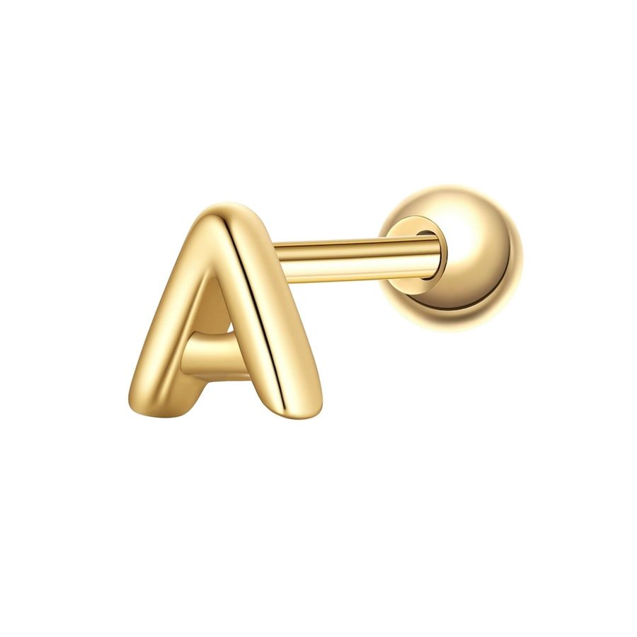Glanzstücke München Piercing Buchstabe A aus Sterling Silber in gelbgold Ohrringe 1 ct Damen