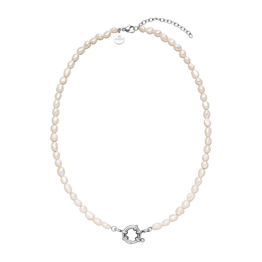 Purelei Pearl Charm Kette 100% Edelstahl Ketten 1 ct Grau Damen