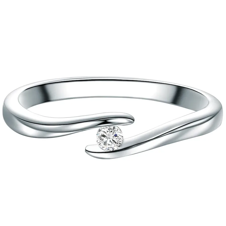 Trilani Ring aus Sterling Silber in silber mit Zirkonia Ringe 1 ct Damen