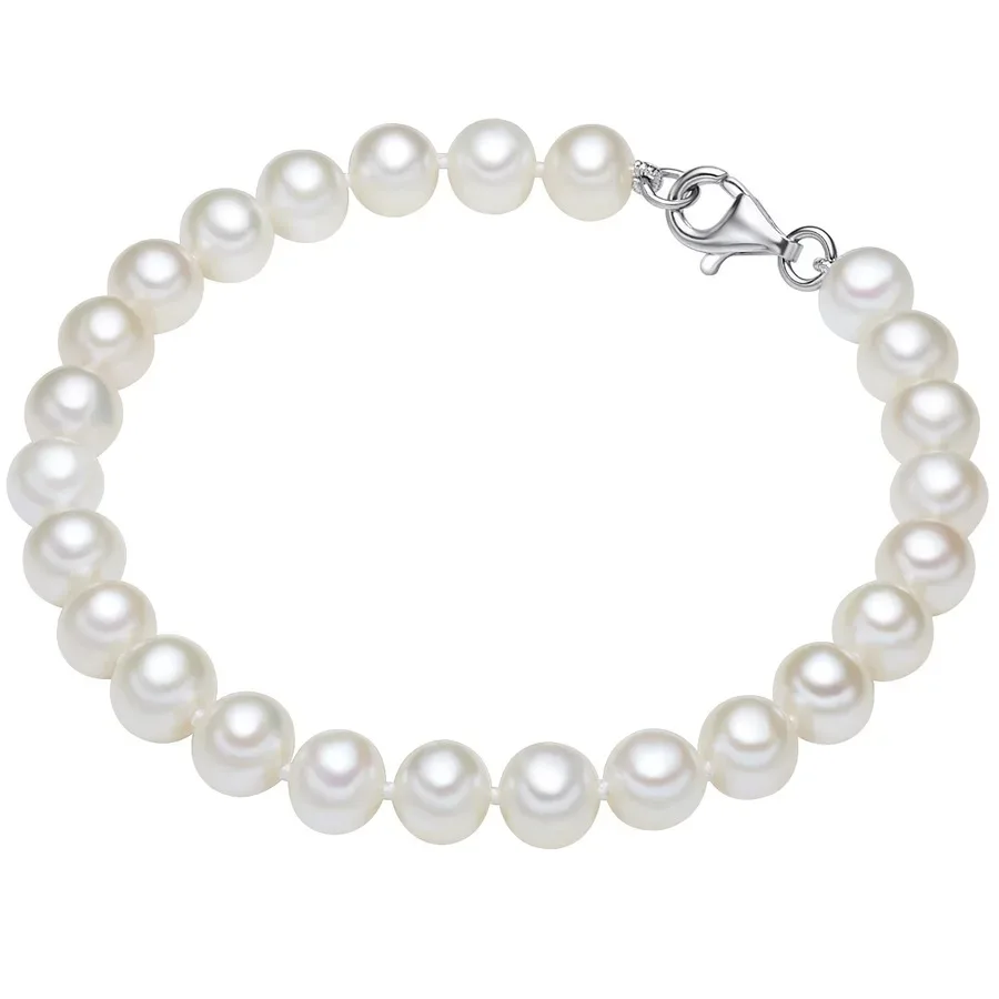Valero Pearls Perlen-Armband aus Sterling Silber in silber mit Süßwasser-Zuchtperle Armbänder & Armreife 1 ct Damen