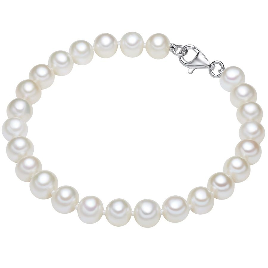 Lulu & Jane Perlen-Armband Sterling Silber Süßwasser-Zuchtperle in Silber Armbänder & Armreife 1 ct Damen