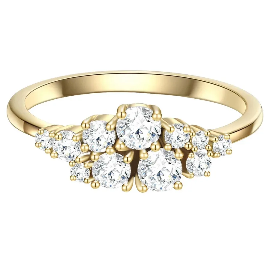 Glanzstücke München Ring aus Sterling Silber in gelbgold mit Zirkonia Ringe 1 ct Damen