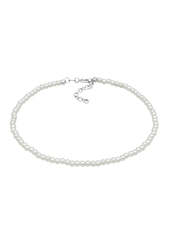Elli Perlen Synthetisch Klassik Basic 925 Silber Fußschmuck 1 ct Damen