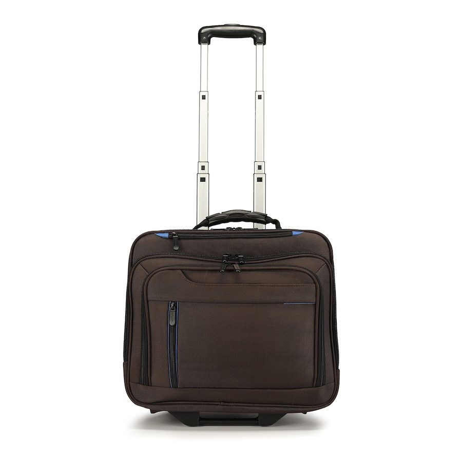 Dermata 2 Rollen Businesstrolley 38 cm Laptopfach Koffer & Trolleys 1 ct Braun Herren