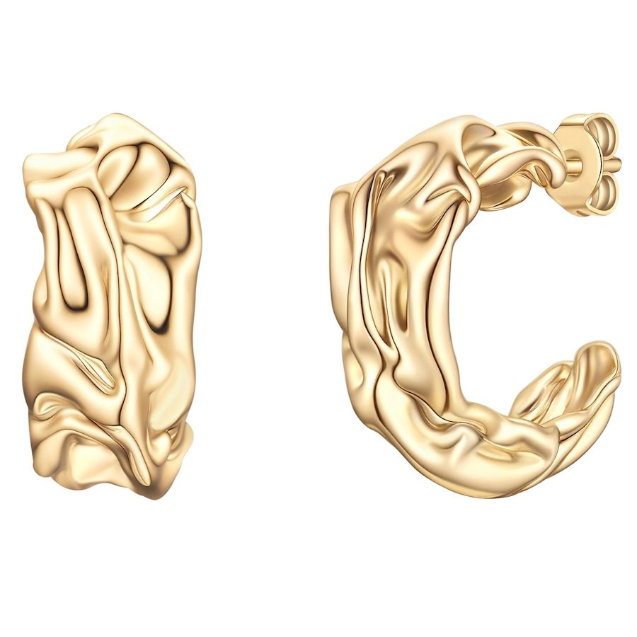 Yokoamii Creolen aus Messing in gelbgold Ohrringe 1 ct Damen