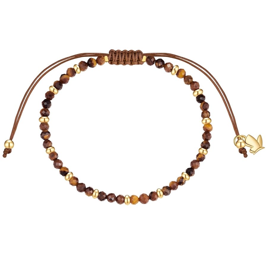 Glanzstücke München Armband aus Edelstahl in Gelbgold mit Tigerauge Armbänder & Armreife 1 ct Damen