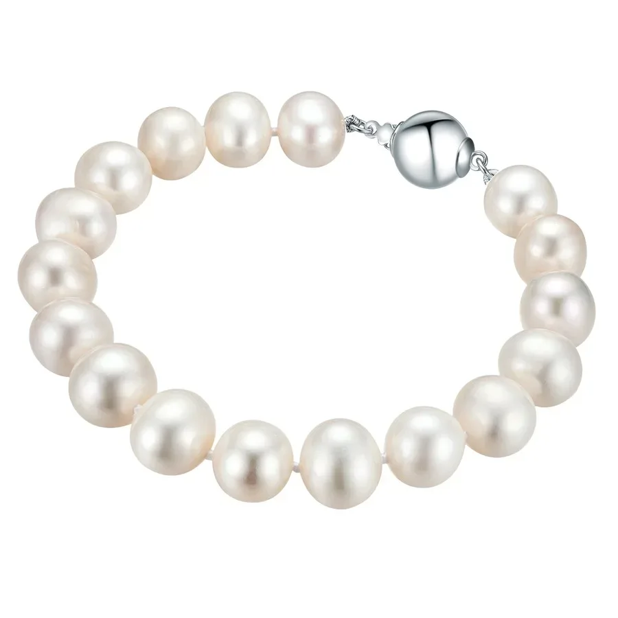 Valero Pearls Perlen-Armband Sterling Silber Süßwasser-Zuchtperle in Silber Armbänder & Armreife 1 ct Damen