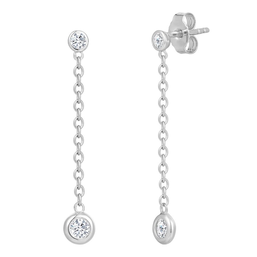 Trilani Ohrhänger aus Sterling Silber in Silber mit Zirkonia Ohrringe 1 ct Damen