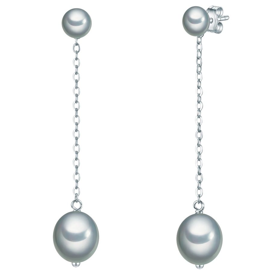 Valero Pearls Perlen-Ohrstecker Sterling Silber Süßwasser-Zuchtperle in Silber Ohrringe 1 ct Damen